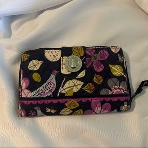 Vera Bradley turn lock wallet in Floral Nightingale pattern